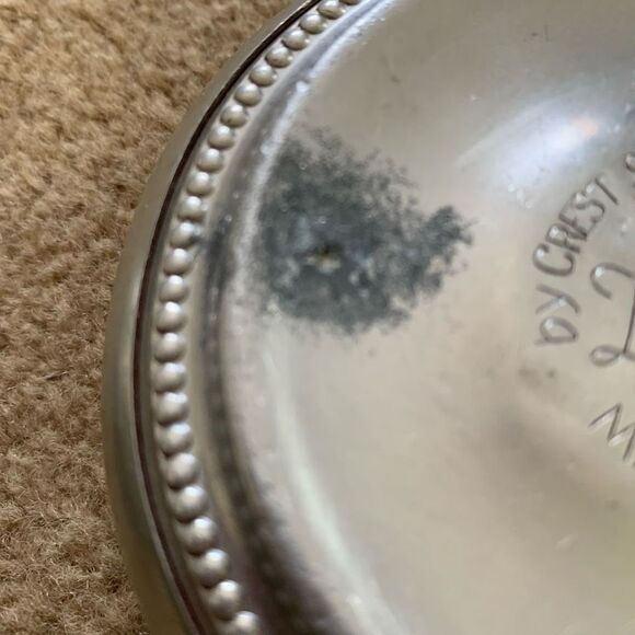 2 Delft Mid Century Aluminum Drink Coasters Crest Silver Mfg. - Picture 8 of 8